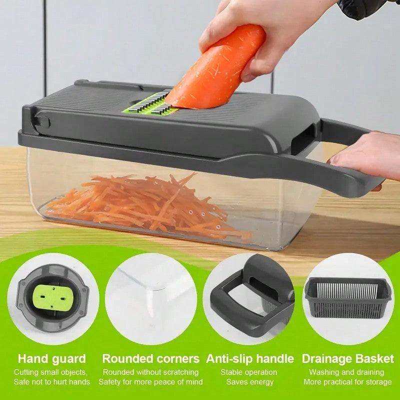TAIMASI Vegetable Onion Chopper, Kitchen 16 In 1 Food Chopper 8 Blades Cutter With Container,Kitchen Vegetable Slicer Dicer Cutter