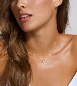 VENOCO Gold Initial Dainty Letters Necklace for Women Gold Plated Letters alphabet detail Pendant Fashion Alphabet Tiny A-Z Pendant ChokerNecklace Trendy Cute Personalized MonogramName Necklace Gold Jewelry Necklace for Teen Girls Gift