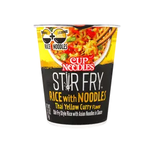 NISSIN Thai Yellow Curry Stir Fry Rice with Noodles - Instant Noodles, 2.61oz
