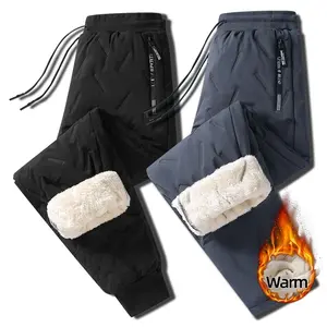 Men's Fleece-Lined Snow Pants - Fleece Lining, Drawstring Waistband, Ideal for Winter Sports & Casual Wear