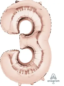 Rose Gold 3 Number Balloon 34''