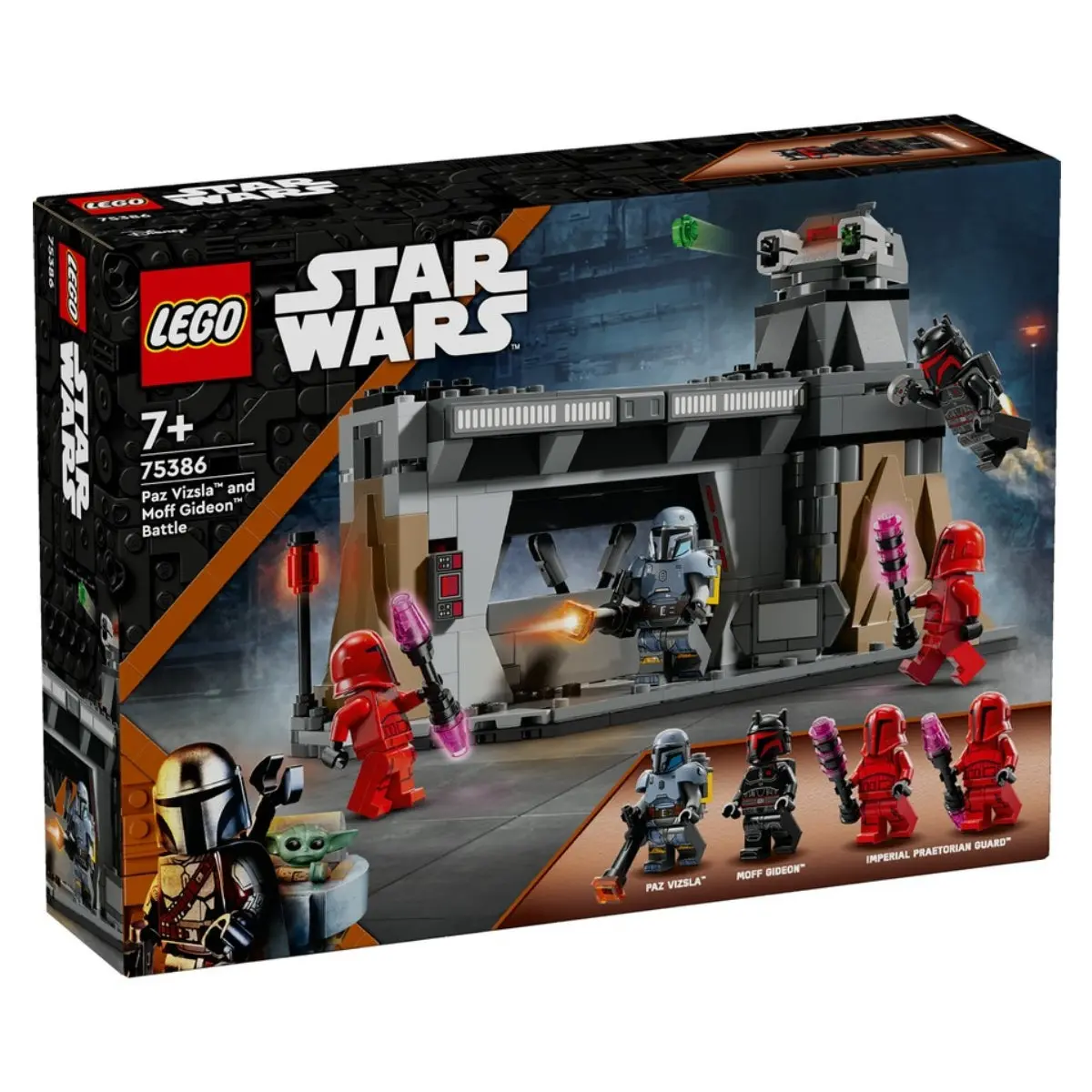LEGO Star Wars 75386 Building Set - Paz Vizsla and Moff Gideon Battle Collectibles with Rotating Turret, 3D Build Preview for Boy, Battle Scene