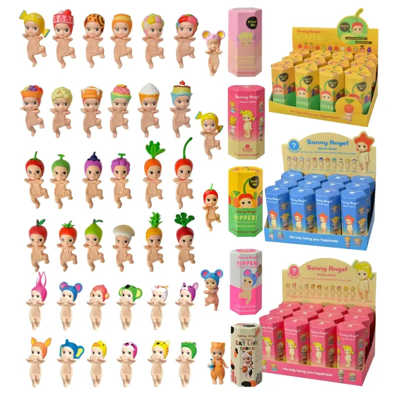 Authentic Sonny - Angel Blind Box Series - Cute Hippers, Cat Life, Cherry Blossom - Kawaii Desktop Decor & Phone Attachment