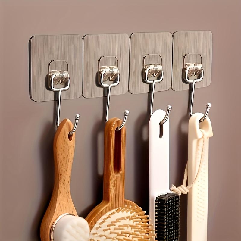 10 strong wall hooks, reusable, no need for punching - waterproof and oil resistant, suitable for bathrooms and kitchens - perfect for hanging towels, cups, shovels, can openers, and scissors