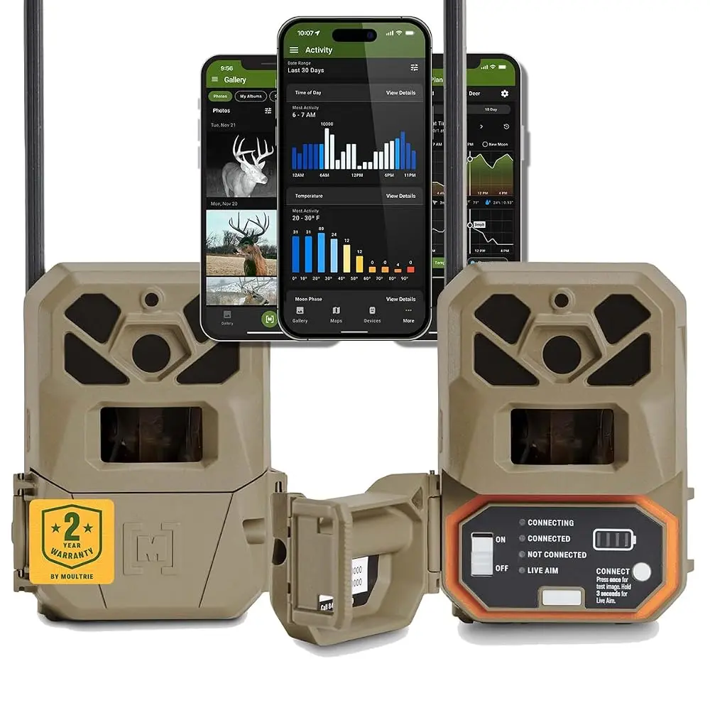Moultrie Edge 2 Pro Cellular Trail Camera 4G LTE 40MP Photo 1440P Video AI False Trigger Elimination 100Ft Detection
