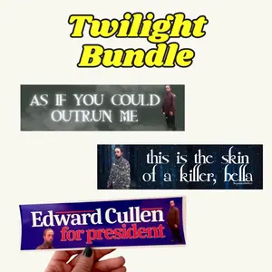 Twilight Lover Bundle - 3 Pack - Premium Weather-proof Vinyl Stickers or Magnets Decor Decorative