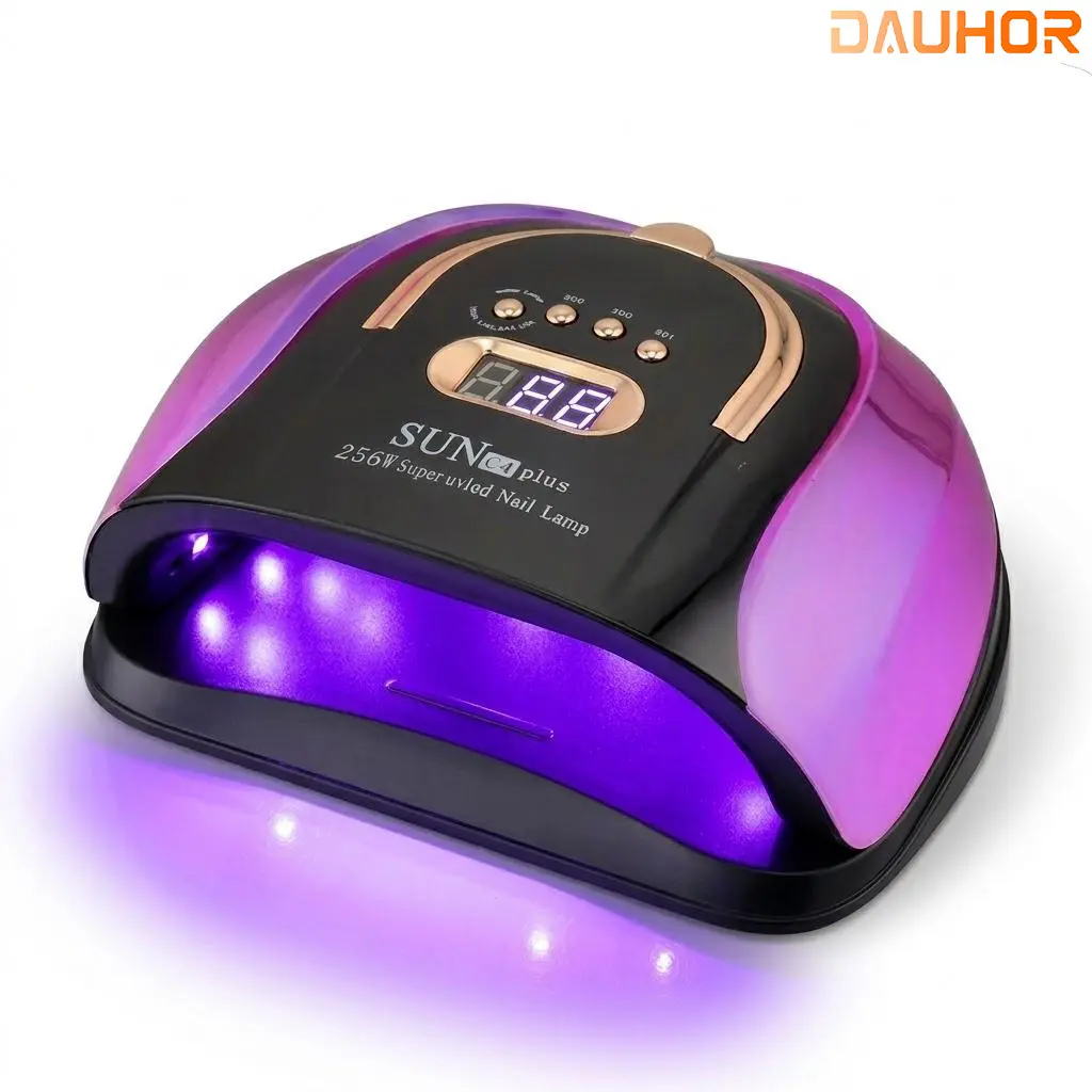Dauhor256W UV Light for Nails, Cordless Rechargeable UV Nail Lamp, Fast Nails Dryer Curing Lamp For Salon & Home, Gel Nail Polish UV Light With 4 Timer Setting, Touch Control & Auto Sensor