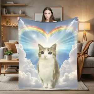 Meowl Cat Owl Meme Blanket Ultra Soft Velvet Fabric Viral Fun Design Lightweight All Season Perfect Sofa Bed Office Travel Picnic Machine Washable Durable Portable