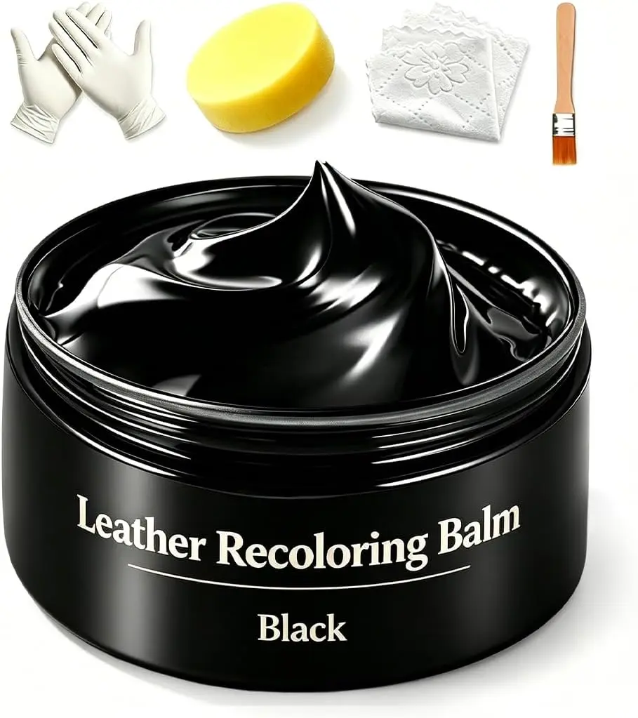 Leather Recoloring Balm, Leather & Vinyl Color Restorer Conditioner – Repairs Faded & Scratched Leather Color