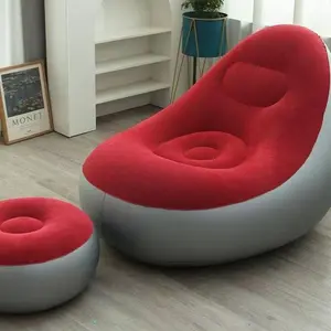 Heavy Duty Portable Inflatable Lounge Sofa, Waterproof Flocked Air Chair with Ergonomic Design, Ideal for Outdoor Camping, Beach, Poolside, Backyard BBQ, Travel & Hiking