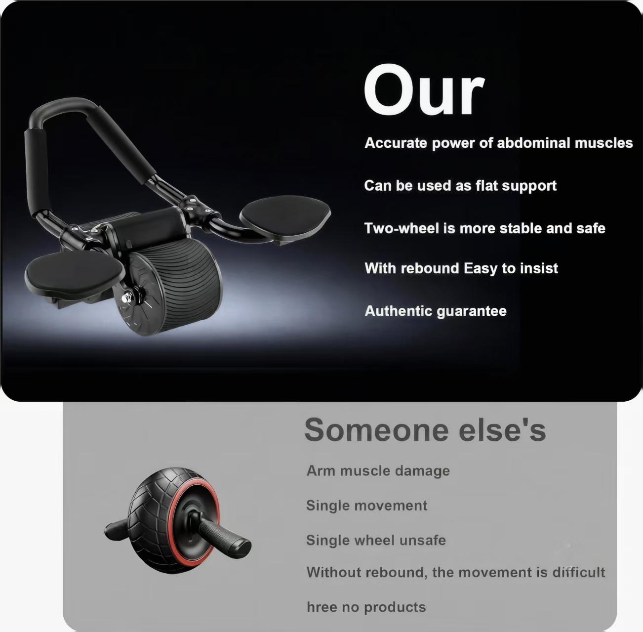 Ab Roller Wheel with Elbow Support, Automatic Rebound Ab Roller for Abdominal Exercise Machine,Abs Workout Equipment,Trainer Fitness Belly Training for Men & Women #abrollerwithelbowsupport #outdoor fun #tiktokmadebuymit #fitnessmusthaves #homeworkout fat