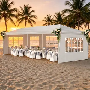 Outdoor Canopy Tent, Party Tent with Removable Sidewalls, Event Tents for Parties, Outside Waterproof Wedding Canopy, 10'x20'/30', Summer Vibes
