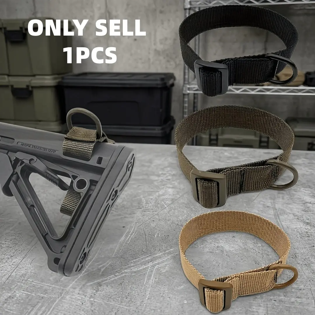 Universal Ring Harness Adapter, Durable Nylon Strap with Metal D-Ring and Elastic Loop, Adjustable Multi-Purpose Gear Tie, Outdoor Use, 1"-3.25" Diameter, Versatile Strap