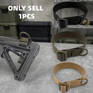 Universal Ring Harness Adapter, Durable Nylon Strap with Metal D-Ring and Elastic Loop, Adjustable Multi-Purpose Gear Tie, Outdoor Use, 1"-3.25" Diameter