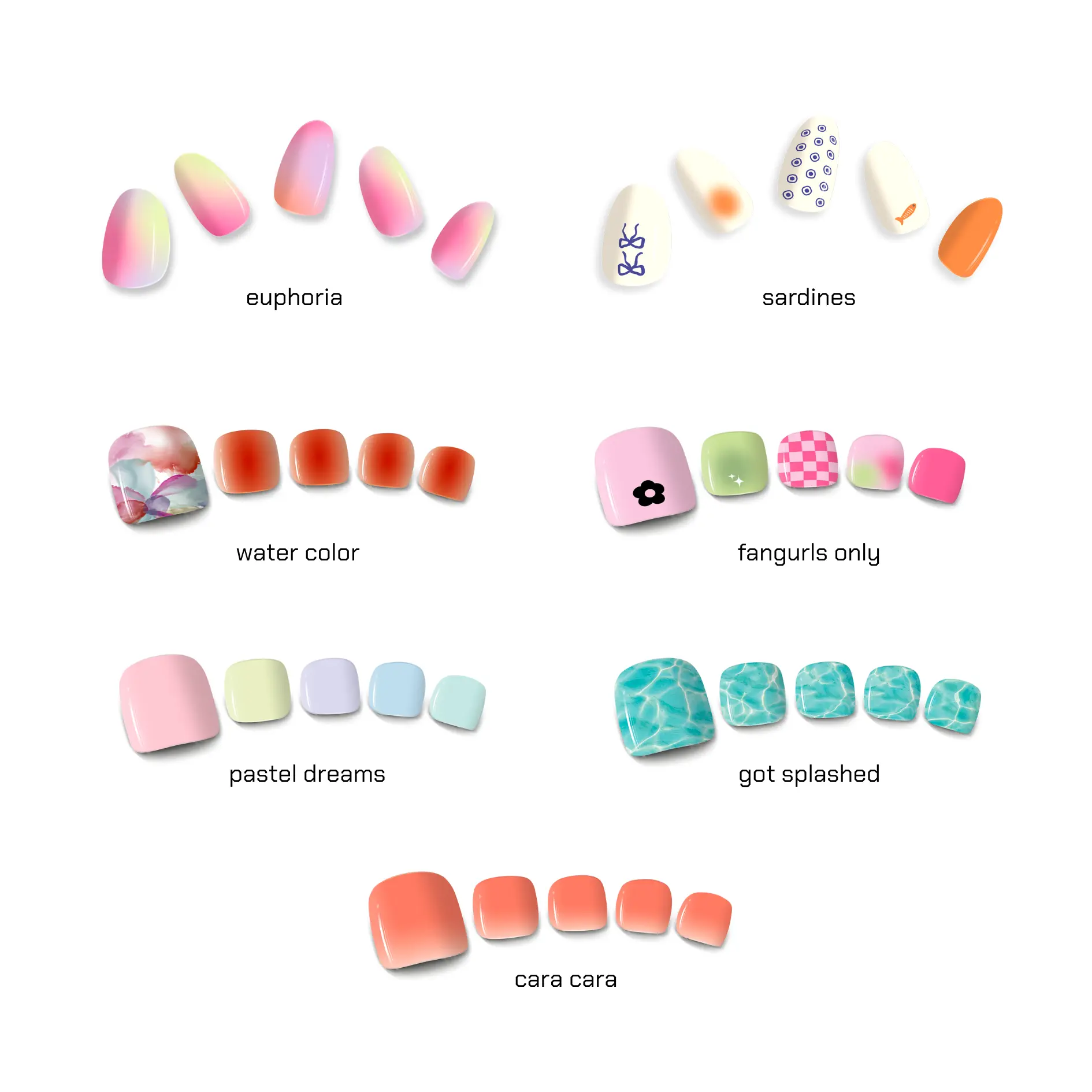 Kijibae Sunkissed Collection Semi Cured Gel Nail Strips Long Lasting Nail Sticker