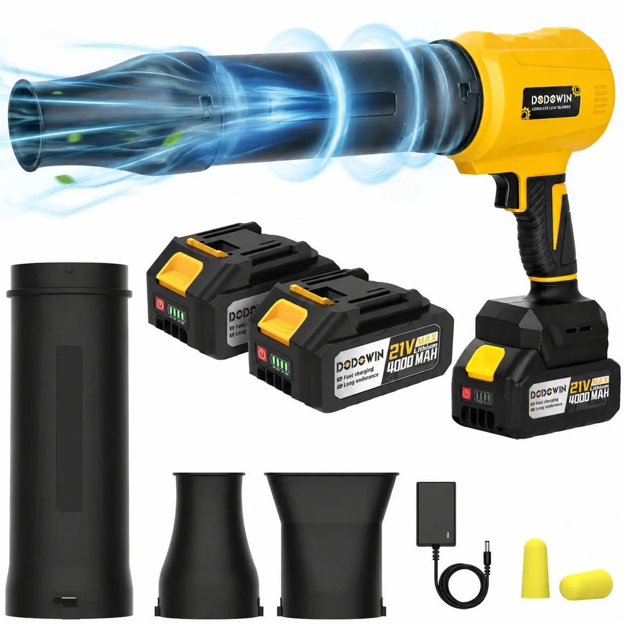 DODOWIN Turbo Jet Blower,Leaf Blower, Violent Turbo Fan, Pure Copper Motor,Car Drying After Wash, Cordless Turbo Power Air Duster, Handheld Snow Blower,Garden gifts