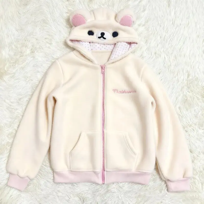 Japanese Hoodies Jackets Women's Clothing Hooded Zipper Sweatshirts Fashion Casual Cute Hoodie Tops