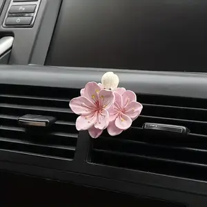 Peony Flower Car Air Freshener Set - Glossy End, Refreshing Scent Vent Clip, Designed for Automotive Interior Additions