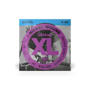 D'Addario XL Nickel Wound Electric Guitar Strings, Super Light Gauge (9-42)