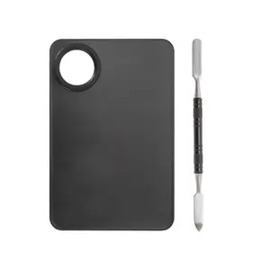 VOCOSTE Small Square Finger Hole Foundation Spatula Makeup Mixing Palettes Black 1 Set