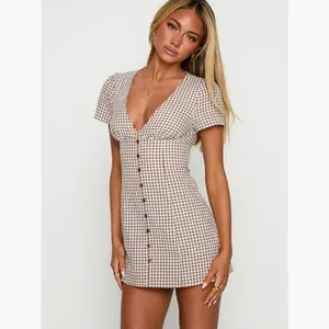 Loveliness Playsuit Brown Check