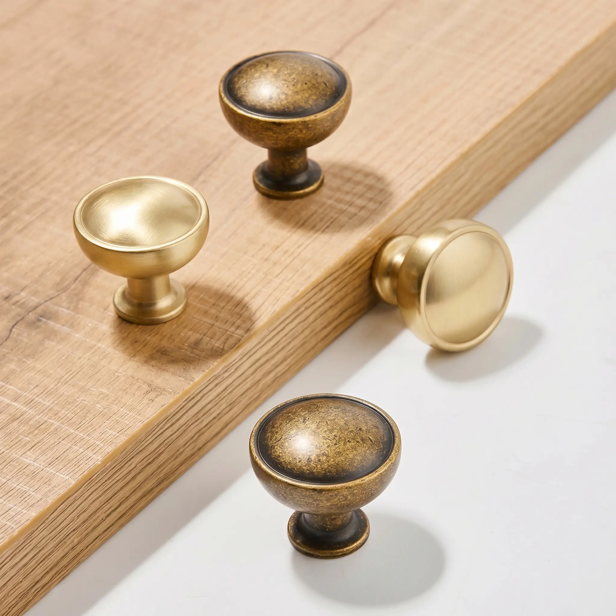 Deuschwer 6 Pack Antique Brass Cabinet Knobs Zinc Alloy Vintage Hardware