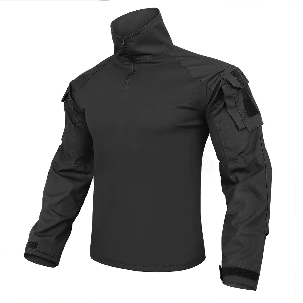 KRYDEX Men's G3 Tactical BDU Combat Jersey Shirt - Tiger Stripe Camo NYCO Cotton Fabric, Removable Elbow Pads, for Hunting Workwear | Menswear Tactical Equipment