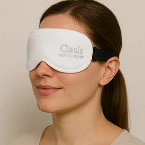Oasis Rest & Relief Eye Mask – Hot & Cold Therapy for Dry Eyes – Travel Blackout Sleep Mask for Men & Women – Lash Extension Friendly with Adjustable Strap & Premium Earplugs Gift Set