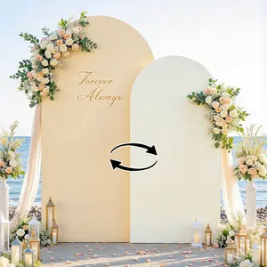 Double Color Elastic U-Shaped Backdrop Fabric Party Decoration Round Arch Cover Half Circle Outdoor Background Wall Cloth