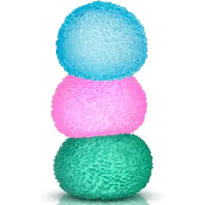 3pc Stress Balls for Adults, Squishy Ball Sensory Textured Memory Gel Fidget Toys for Kids/Adults Hand Exercises, Valentines Day Party Favors Anxiety Relief Squeeze Ball (1.80")