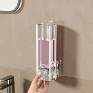 1pc Soap dispenser, suction cup, wall mounted, no punching, hotel bathroom, toilet, shampoo, shower gel, hand sanitizer, press bottle