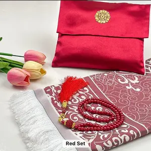 Muslim Prayer Mat, beads and storage bag set