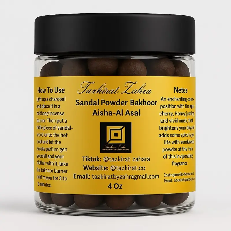 Sandalwood powder bakhoor (Aisha Al Asal) Incense Fragrance Aroma nontoxic home refresh