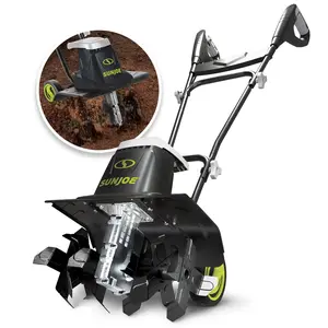 Sun Joe Electric Garden Tiller Cultivator, Steel Tines, 13.5 Amp, 16", TJ604E