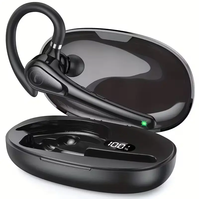 Wireless Business Headphones, Audio Wireless Headphones, Noise Cancellation Headphones, Usb Charging Headset, Single Ear Headphones, LED Display, 12 Hours Talk Time And Microphone, Business/Work/Music, Electronic Gifts