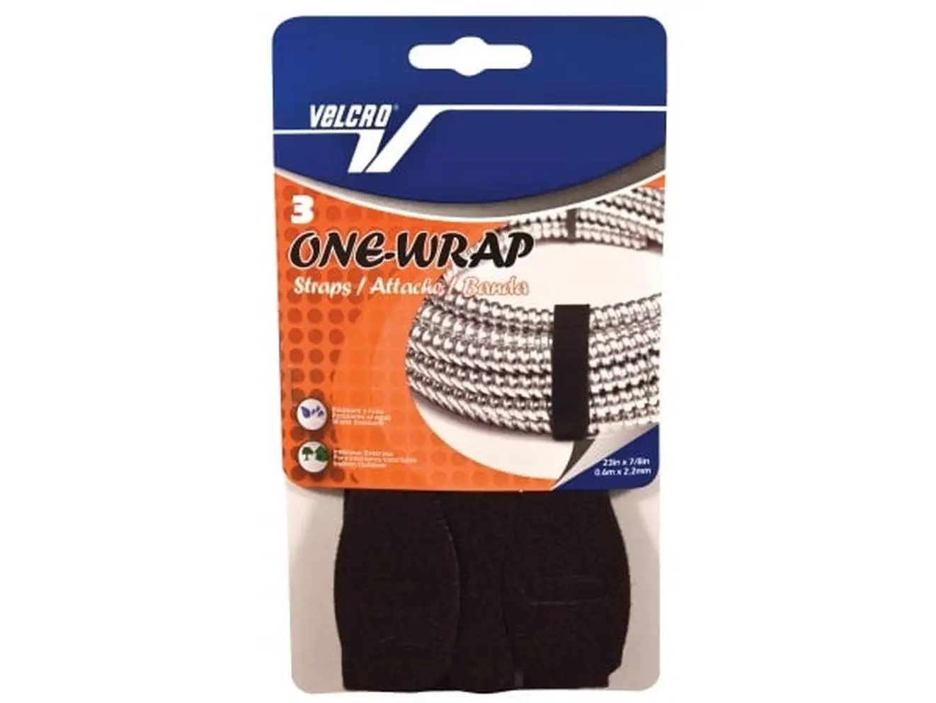 Fabric Hook and Eye Usa 3 Count Black .88in. X 23in. One Wrap Fabric Hook and Eye Strap