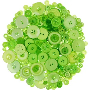 450-550 Pcs Assorted Size Green Buttons for Crafts, Sewing, Arts & DIY - 0.3-1 inch