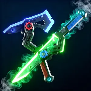 Viral 2-in-1 LED Light Up Axe Lightsaber Toy - Transformable Cyber Battle Weapon with Cool Flashing Lights, Interactive Role Play Toy, Perfect Birthday Gift for Boys