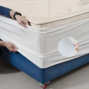 Velvet Bed Frame Cover, Bed Base Wrap Cover, Alternative to Traditional Valance Bed Sheet Skirt Cover, Fully Elastic Around The Base of Your Bed, Easy to Install(White, Twin Bed Width:47-51")