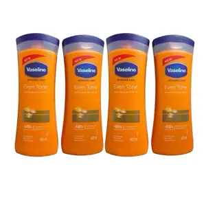Vaseline Even Tone Body Lotion 400mL Pack of 4 - Intensive Care Formula with Vitamin B5 & SPF 10 for 48h Sun Protection Moisturizer