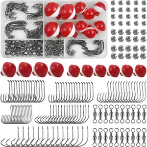 Fishing Tackle Kit Basic Fishing Bobbers Tackle Kit Included Fishing Bobbers Hooks Swivels Fishing Sinkers Weights Starter Kit for Trout Bass Catfish Panfish