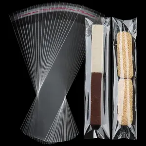 120 count Pretzel Rod Bags, Self Sealing Cellophane Bag 2x10 Inches, Clear Cookie Bags with Seal for Cookies, Pretzels, Candy, Party Favors, Bakery Packaging