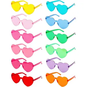 12 Pairs Heart Shaped Sunglasses for Women Colored Heart Shaped Glasses Bachelorette Party Favors