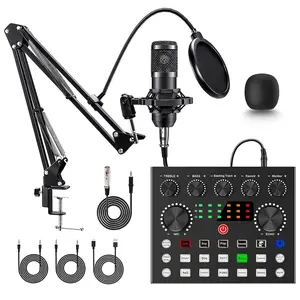 V8S Live Broadcast Device, Live Sound Card,Audio Mixer Wireless Bluetooth Blog Live Audio Equipment, Microphone Set Music Sound Control With voice changer, reverberation Live Broadcast  Equipment, YouTube TikTok Twitch Gaming Recording