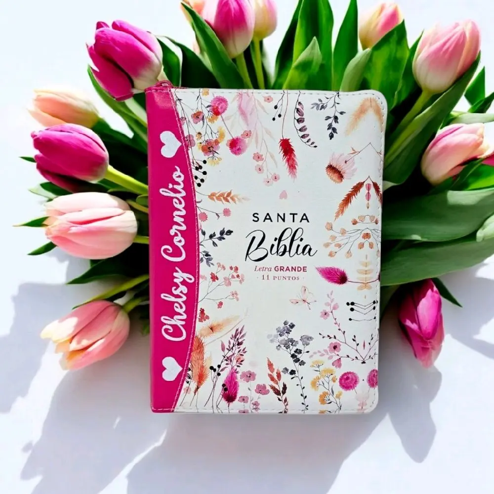 Biblia Personalizada - Compacta Fuscia Floral Reina-Valera 1960