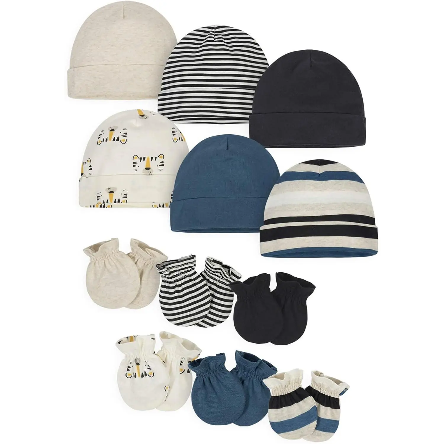Unisex Baby 12-Piece Hat and Glove Set with 6 Hats and 6 Pairs of Gloves for Infants Toddlers Winter Warm Accessories
