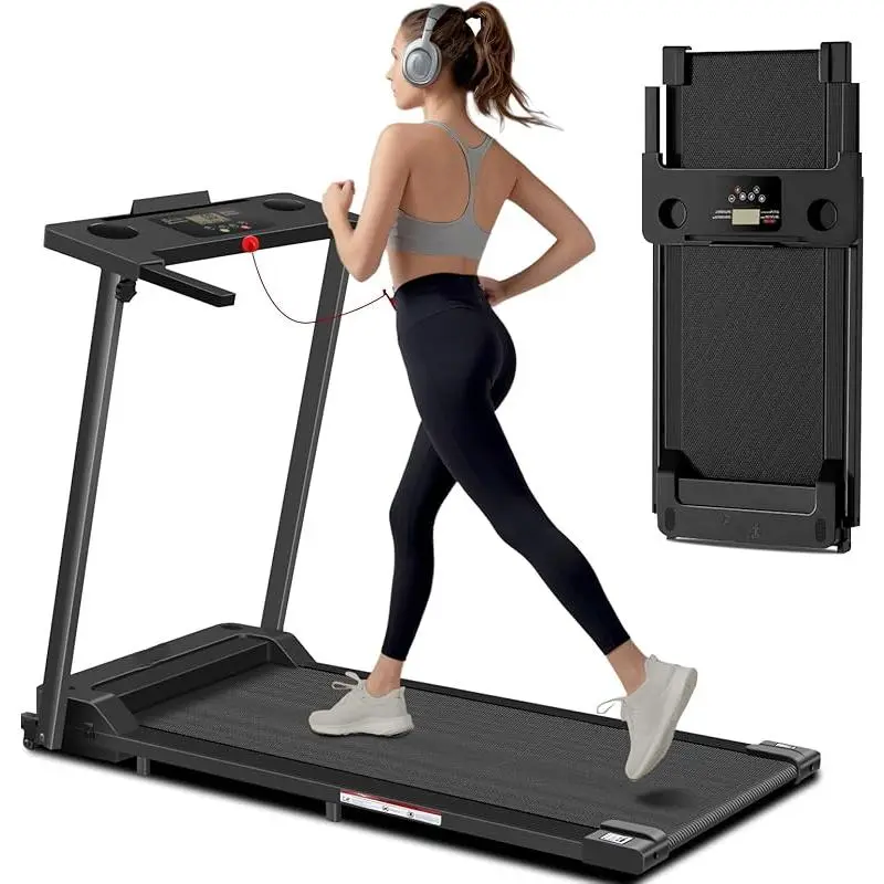 Portable Foldable Treadmills for Home, Small Folding Treadmill for Home Office with 300 LBS Capacity, Walking Running Exercise Electric Compact Treadmill with LED Display
