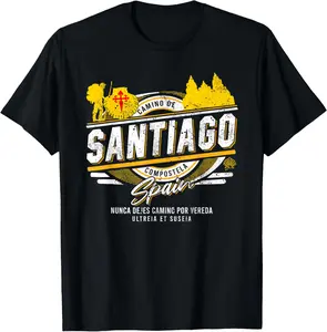 100% cotton Unisex Buen Camino de Santiago de Compostela St James Way Gift T-Shirt