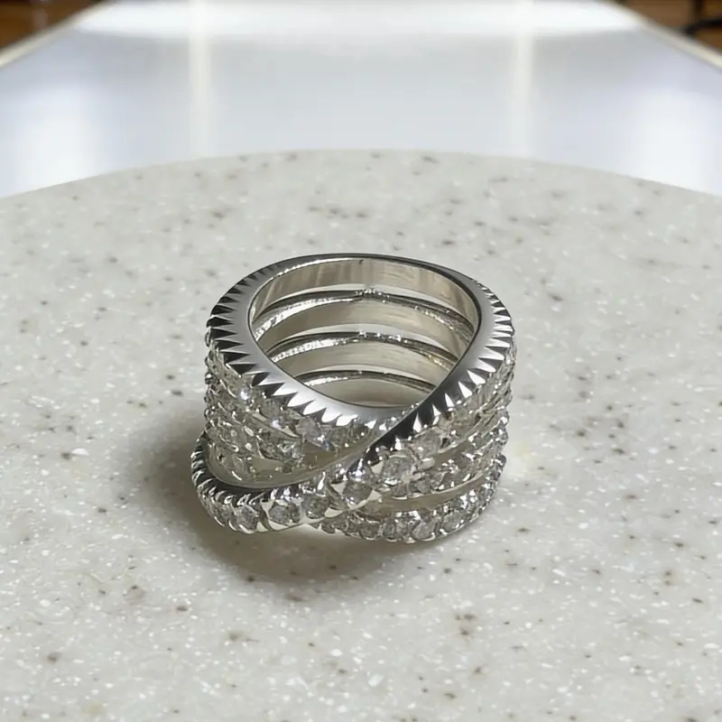 Cubic Zirconia Sterling Silver Ring - Jewelry Accessory Diamond Alternative Ring