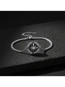 New All-Seeing Eye Bracelet, Light Luxury Niche Design Compass Diamond-Encrusted Bracelet for Men, Vintage Holiday Accessory